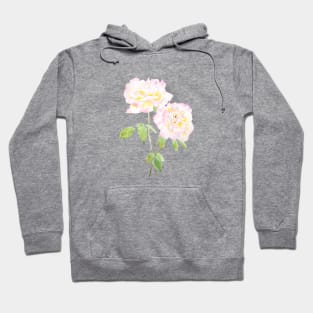 2 pink and yellow roses watercolor Hoodie